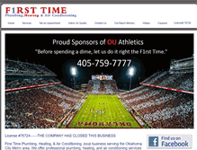 Tablet Screenshot of firsttimeheatair.com